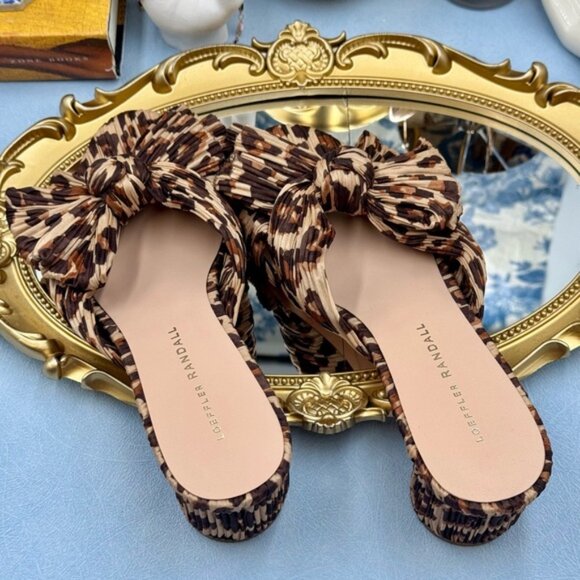 🆕 LOEFFLER RANDALL 🧿 NWOB Emilia Heeled Mules, Brown Leopard, Sz 7 - Picture 11 of 15
